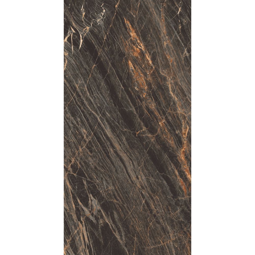 Marble-like patterned tile with brown and gray colors on a white background