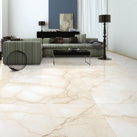 Classic White Porcelain Floor Tile 600x1200mm – Matt Finish