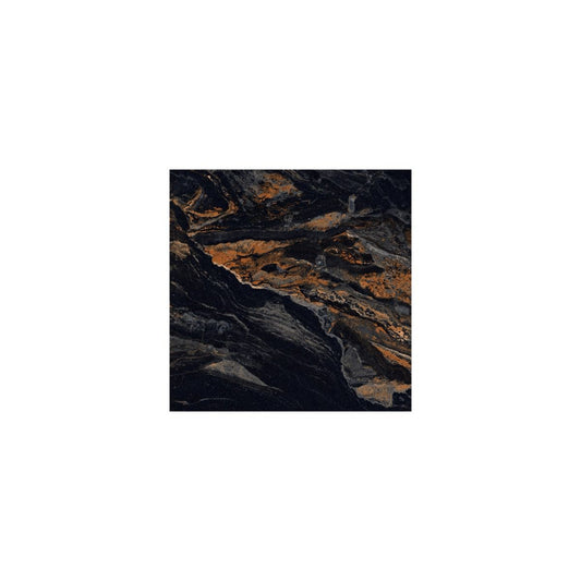 Modern Black Marble Effect Gloss Porcelain Wall Tile - 600x600mm