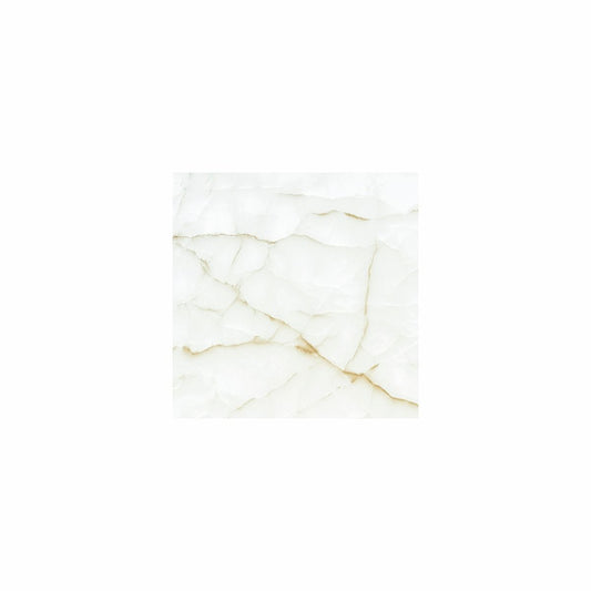 Pearl White Gloss Porcelain Floor Tile 600x600mm – Marble Effect