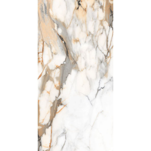 Close-up of a marble surface with beige and gray patterns