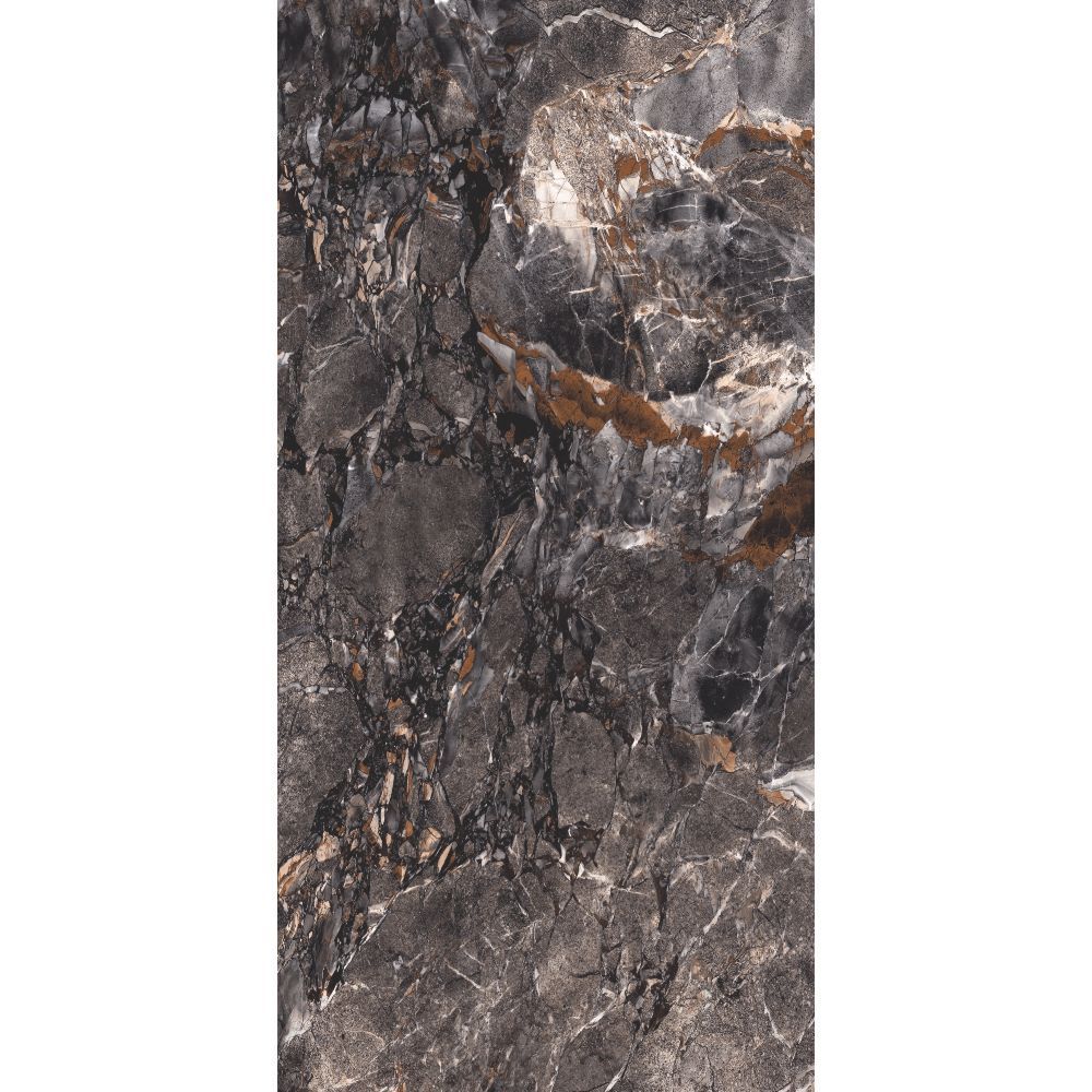 Marble-like stone pattern with brown and gray colors on a white background