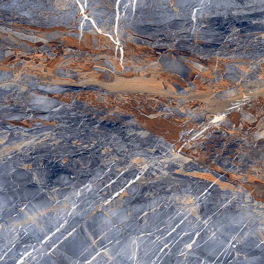 Marble-like stone surface with brown, gray, and white patterns