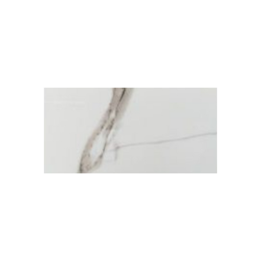 Close-up of a marble-patterned tile with a subtle gray veining on a white background