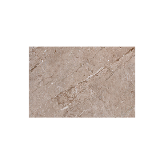 Beige marble tile with veining on a white background