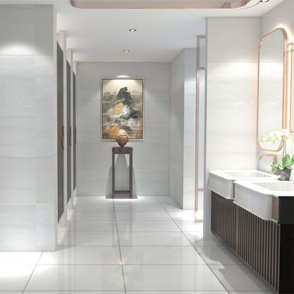 Bianco White Gloss Porcelain Floor Tile 300x600mm – Marble Effect