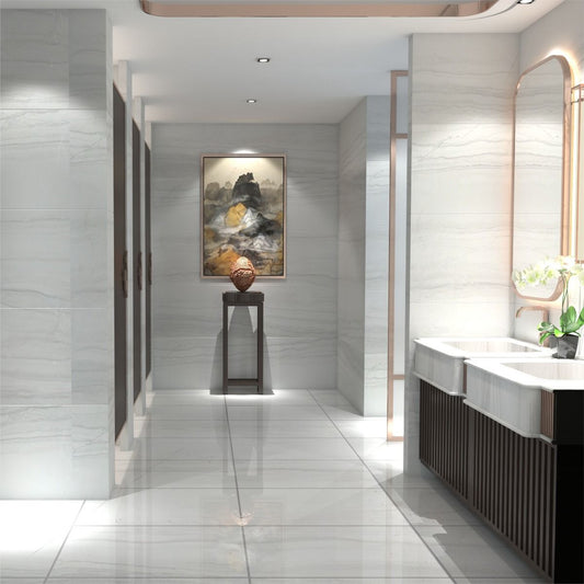 Silver Light Grey  Glossy Floor Tile 300x600mm – Polished Porcelain Tile
