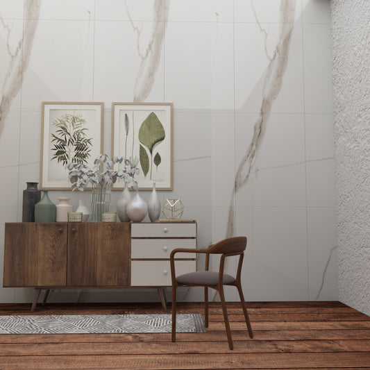 White Gloss Ceramic Wall Tile 300x600mm – Sleek Finish