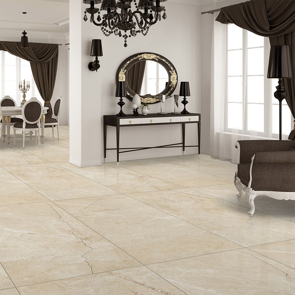 Elegant Gold Vein Gloss Porcelain Floor Tile 600x1200mm – High Shine