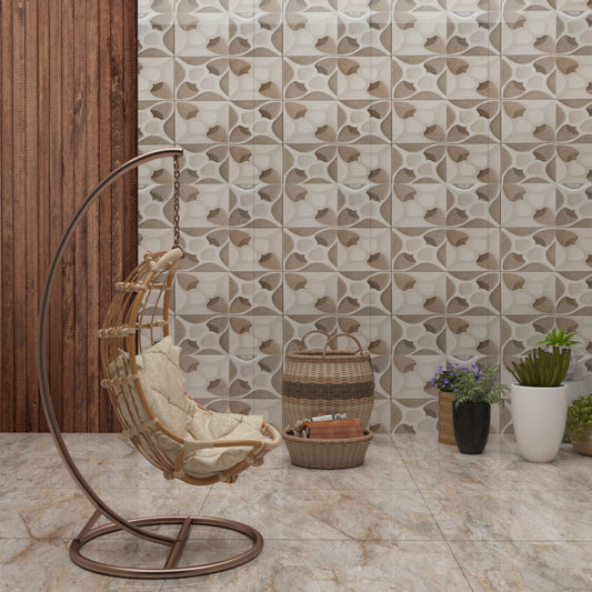 Decorative Glossy Wall Tile 300x600mm – Flower Print Design