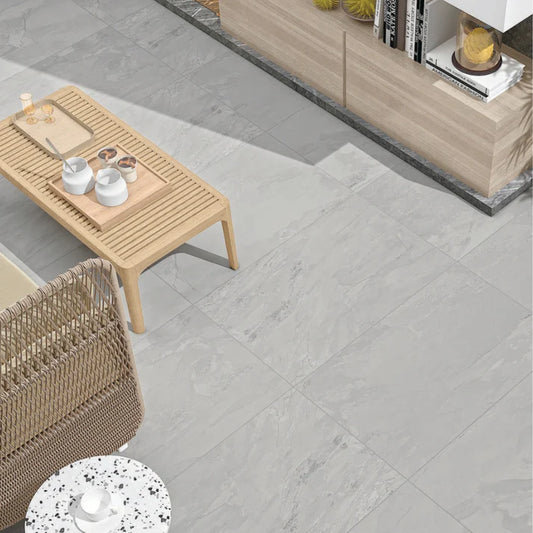 Ash Grey Matt Outdoor Tile 600x900x20mm – Textured Stone Look