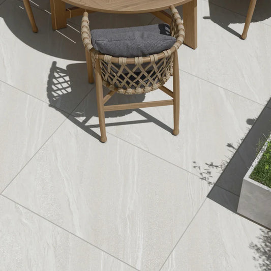 Ivory White Porcelain  600x900x20mm – Stone Effect Outdoor Tile