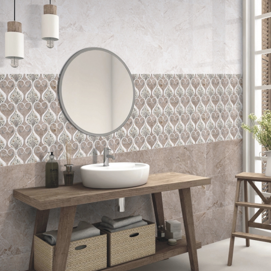 Classic Cream Beige Gloss Ceramic Wall Tile 300x450mm – Sleek Finish