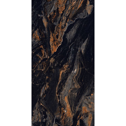 Marble-like pattern with black, brown, and gray colors on a white background