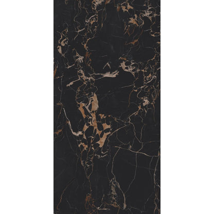 Marble-patterned surface with black and gold veins on a white background