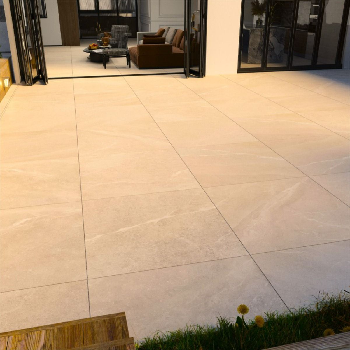 Rock Beige Matt Porcelain Tiles 600x1200 Large Floor Wall Tiles 1.44m²