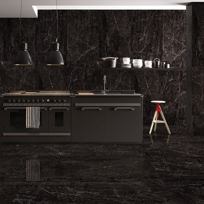 Classic Mocha Brown 600x1200mm Floor Tile – Gloss Surface