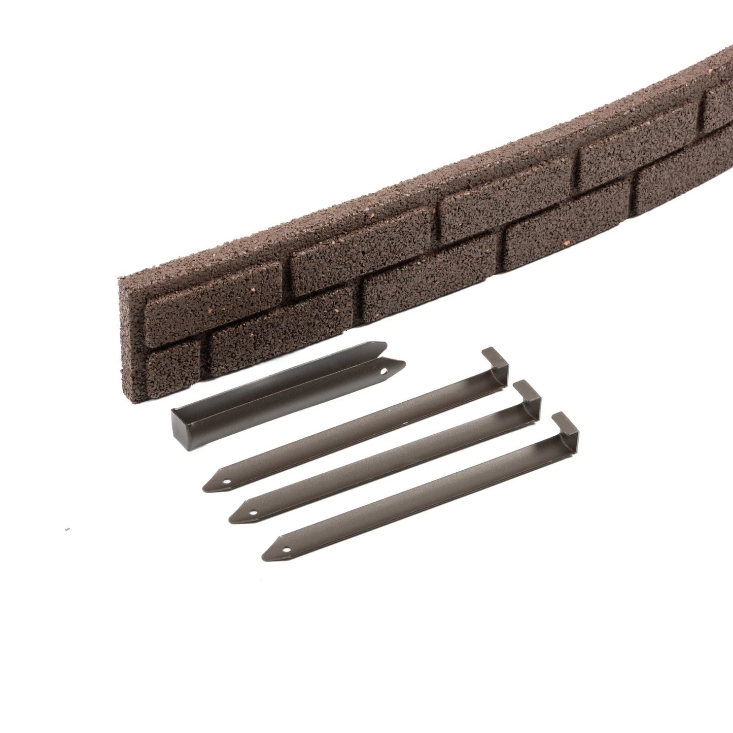 Flexible Rubber Garden Edging – Brick Effect Lawn Border 120cm