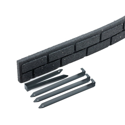 Flexible Rubber Garden Edging – Brick Effect Lawn Border 120cm