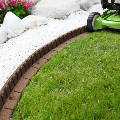 Flexible Rubber Garden Edging – Brick Effect Lawn Border 120cm