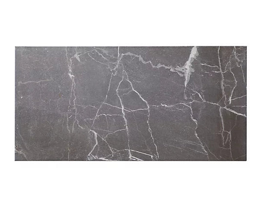 GoodHome Elegance Marble Silver Ceramic Tile 30x60cm – Glazed, Wall & Floor