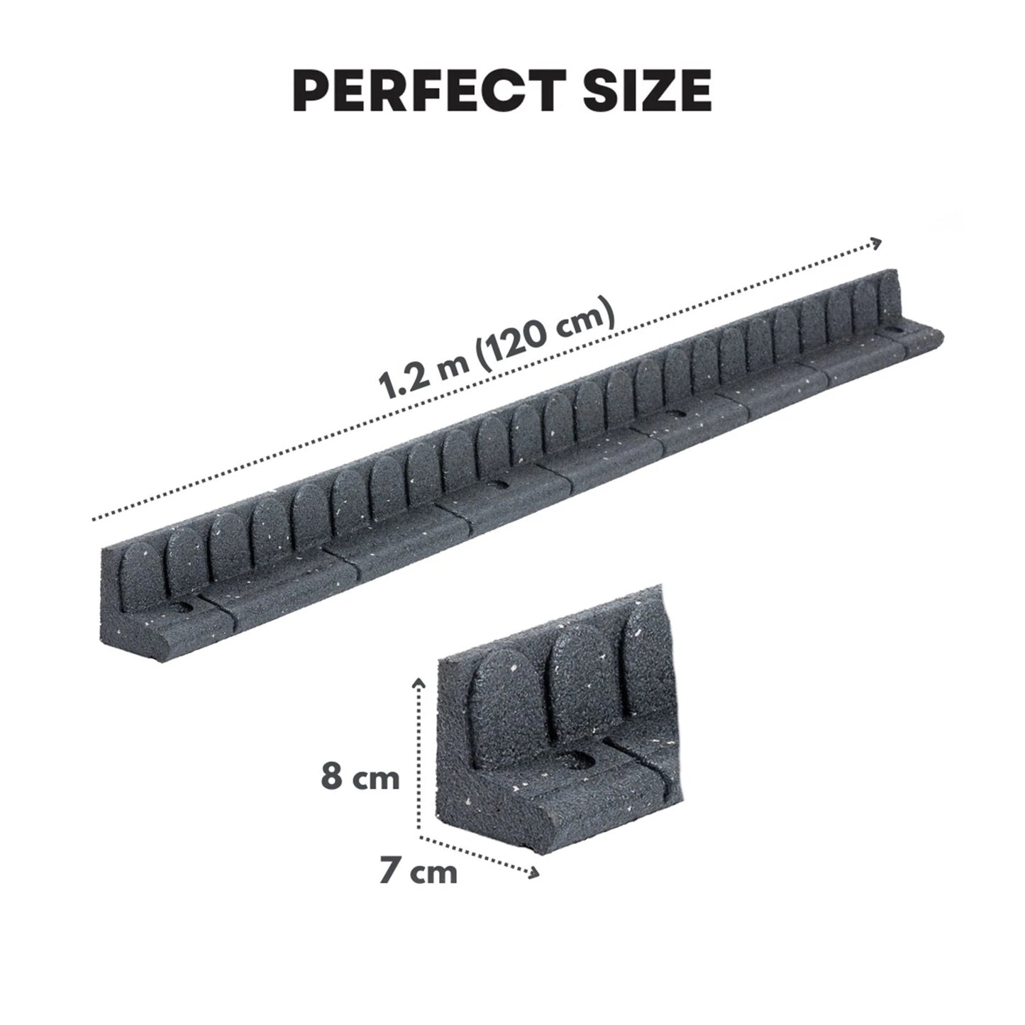 Flexible Rubber Garden Edging – Brick Effect Lawn Border 120cm