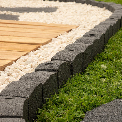 Flexible Rubber Garden Edging – Brick Effect Lawn Border 120cm