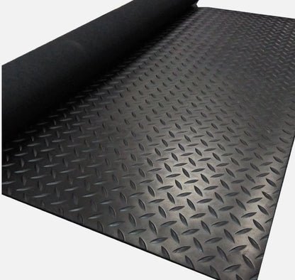 3.5mm Heavy Duty Rubber Flooring Diamond Plate Garage Mat 1.72m