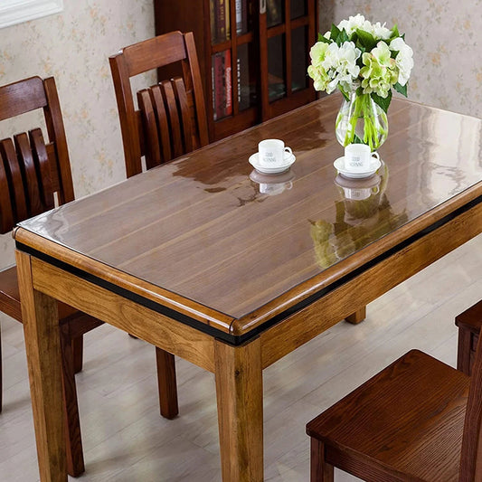2mm Thick Clear Transparent Vinyl PVC Tablecloth Table Protector Plastic Cover