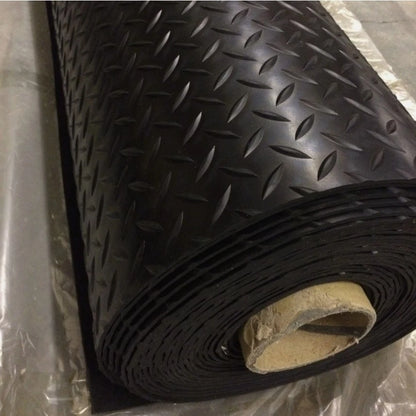 3.5mm Heavy Duty Rubber Flooring Diamond Plate Garage Mat 1.72m