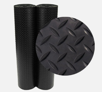 3.5mm Heavy Duty Rubber Flooring Diamond Plate Garage Mat 1.72m