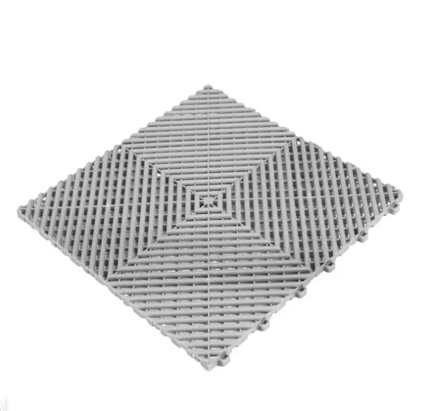 Modular Interlocking Ribbed Garage Flooring Tiles Similar to Swisstrax Ribtrax