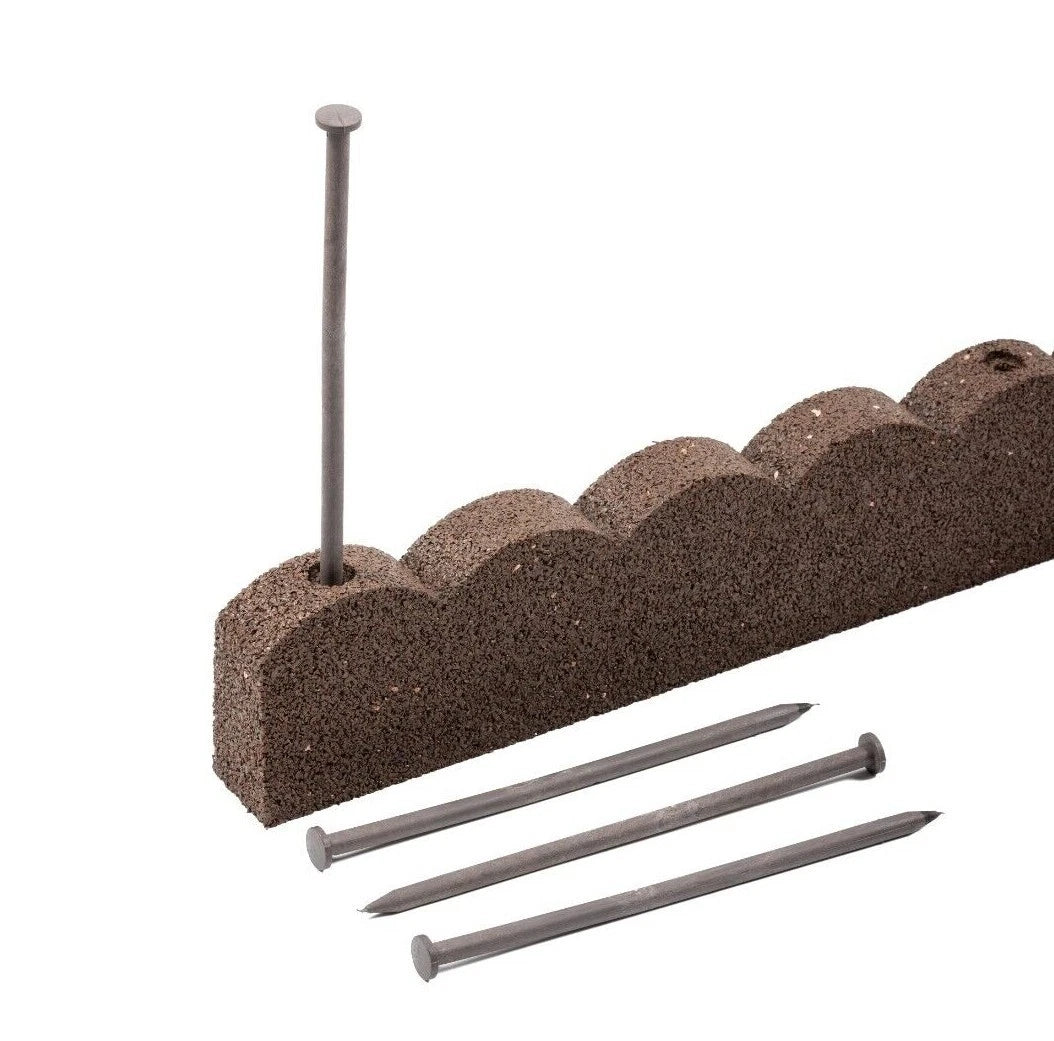 Flexible Rubber Garden Edging – Brick Effect Lawn Border 120cm