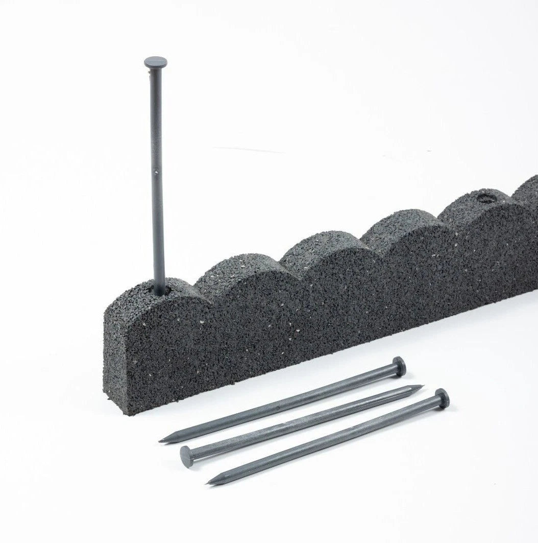 Flexible Rubber Garden Edging – Brick Effect Lawn Border 120cm