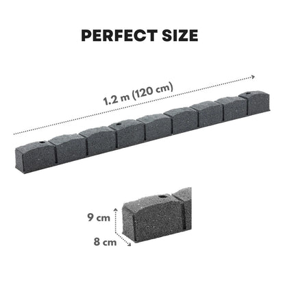 Flexible Rubber Garden Edging – Brick Effect Lawn Border 120cm